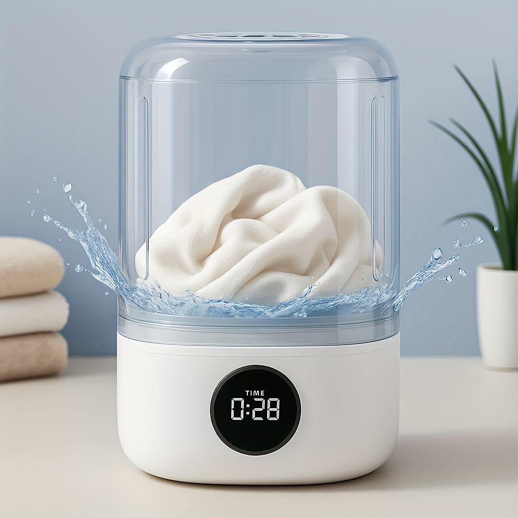 Mini Lave-Linge Portable Rechargeable 4000mAh – Nettoyage Rapide Partout