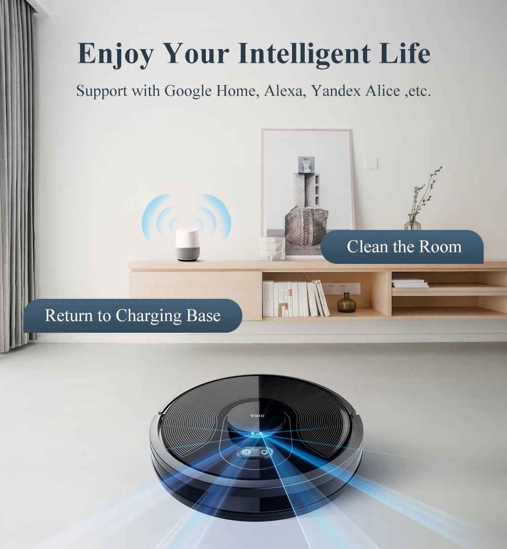 ABIR X8 Robot Vacuum Cleaner ,Laser System, Multiple Floors Maps, Zone Cleaning,Restricted Area Setting for Home Carpet Cleaning.