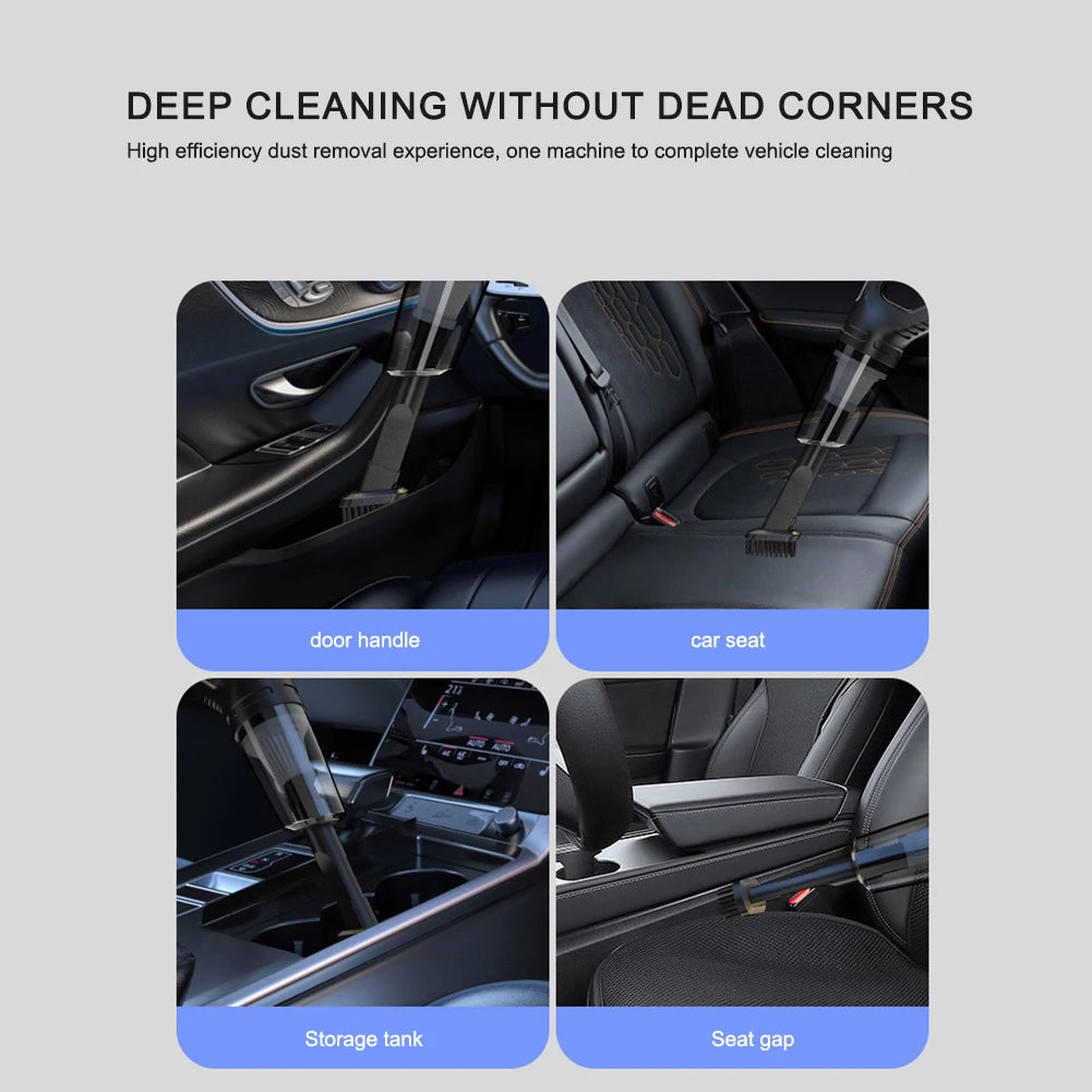 120W Portable Car Vacuum Cleaner USB Charging Handheld Cordless Vacuum Cleaner Powerful Suction for Auto/Home/Office/Pet Hair.