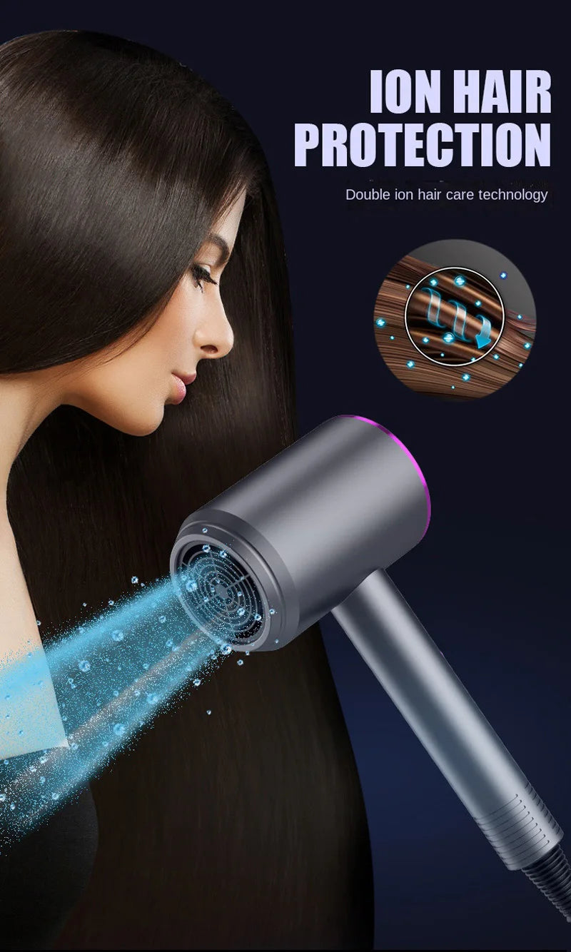 Hair Dryer High-Power Blue Light Negative Ion Ultra Silent Hair Care Quick Dry Home Powerful Constant Anion Electric Hair Dryer.