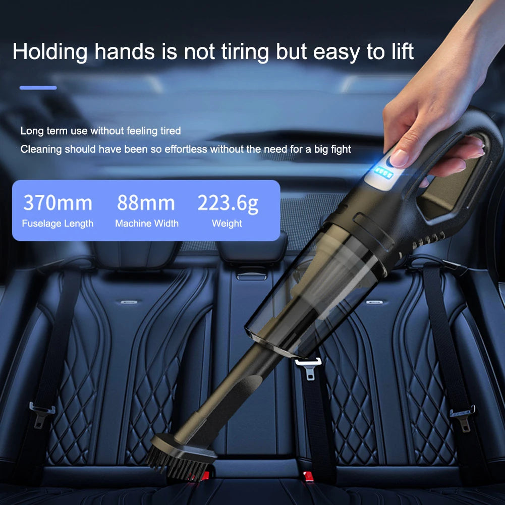 120W Portable Car Vacuum Cleaner USB Charging Handheld Cordless Vacuum Cleaner Powerful Suction for Auto/Home/Office/Pet Hair.