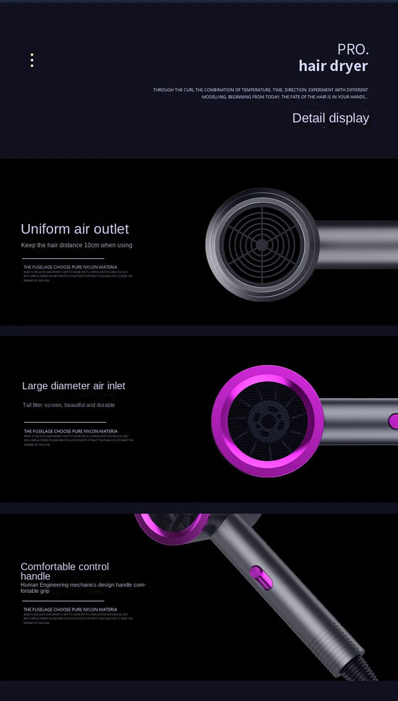 Hair Dryer High-Power Blue Light Negative Ion Ultra Silent Hair Care Quick Dry Home Powerful Constant Anion Electric Hair Dryer.