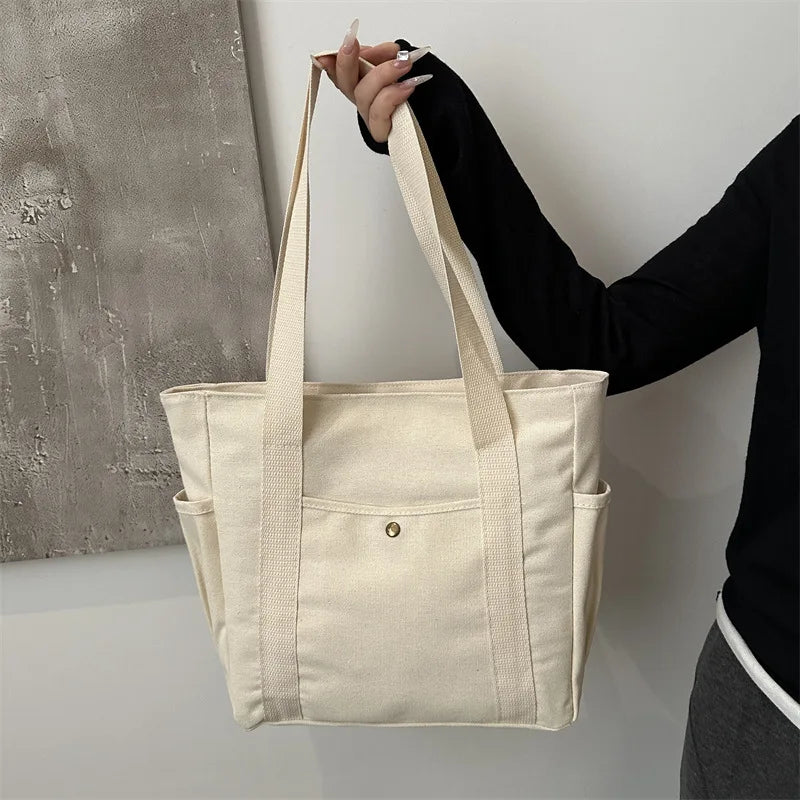 Homefish Capacity Canvas Tote Bags for Work Commuting Carrying Bag College Style Student Outfit Book Shoulder Bag Shopping Bag.
