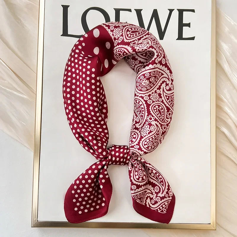 New Silk Scarf Neckerchief Women's Silk Square Scarf Purse Luxury Scarf for Women Designer Silk Headscarf SJ01.