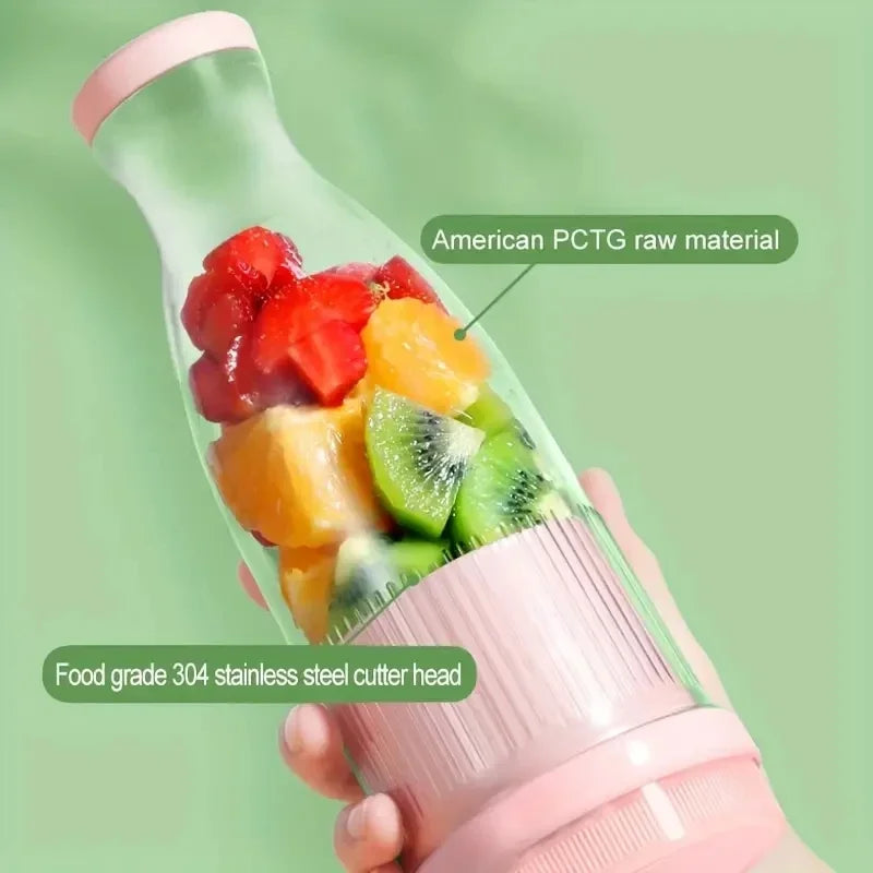 Electric Juicer Cup 6 Blades Blender Milkshake Machine USB Portable Fruit Milk Mixing Tool Mini Fresh Juice Blender.