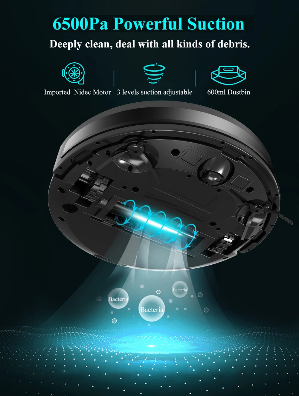 ABIR X8 Robot Vacuum Cleaner ,Laser System, Multiple Floors Maps, Zone Cleaning,Restricted Area Setting for Home Carpet Cleaning.