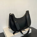 Women Luxury Solid Color PU Leather Shoulder Clutch Underarm Casual Tote Bag.