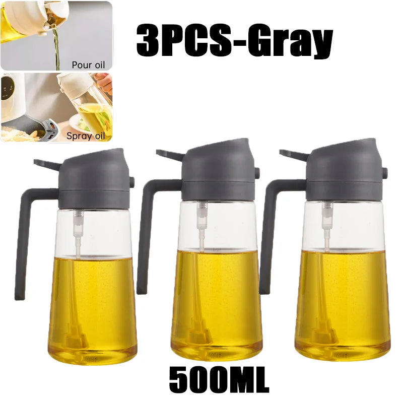 200/300/500ml Oil Spray Bottle BBQ Cooking Olive Oil Sprayer Plastic Baking Oil Spray Empty Bottle Vinegar Bottle Or  Oil brush.