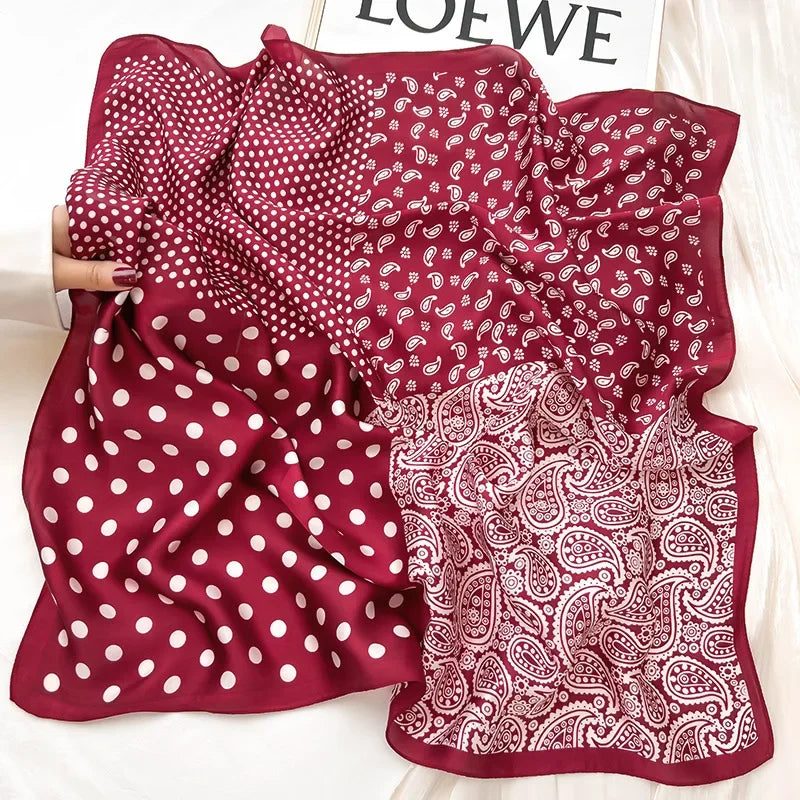New Silk Scarf Neckerchief Women's Silk Square Scarf Purse Luxury Scarf for Women Designer Silk Headscarf SJ01.