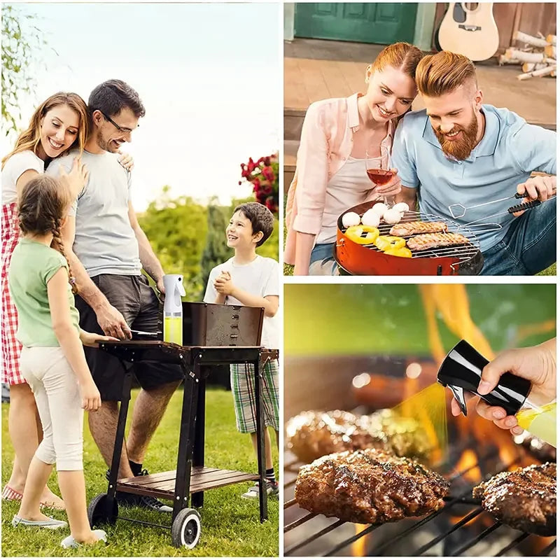 200/300/500ml Oil Spray Bottle BBQ Cooking Olive Oil Sprayer Plastic Baking Oil Spray Empty Bottle Vinegar Bottle Or  Oil brush.