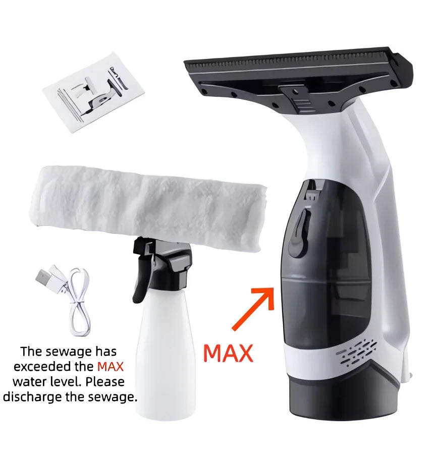 Multifunctional Electric Cordless Window Cleaner Machine White Cordless Rechargeable Automatic Portable Glass Cleaner Tools.