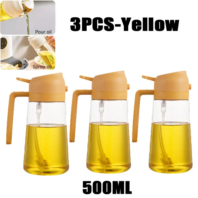 200/300/500ml Oil Spray Bottle BBQ Cooking Olive Oil Sprayer Plastic Baking Oil Spray Empty Bottle Vinegar Bottle Or  Oil brush.