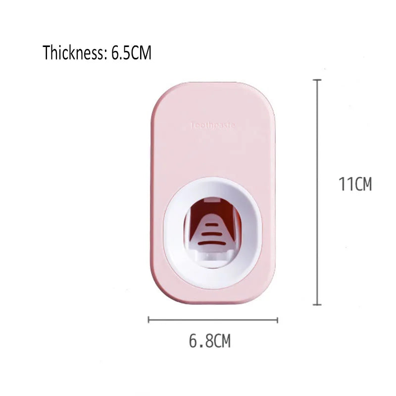 Automatic Toothpaste Dispenser Squeezers Toothpaste Tooth Dust-proof Toothbrush Holder Wall Mount Stand Bathroom Accessories Set.