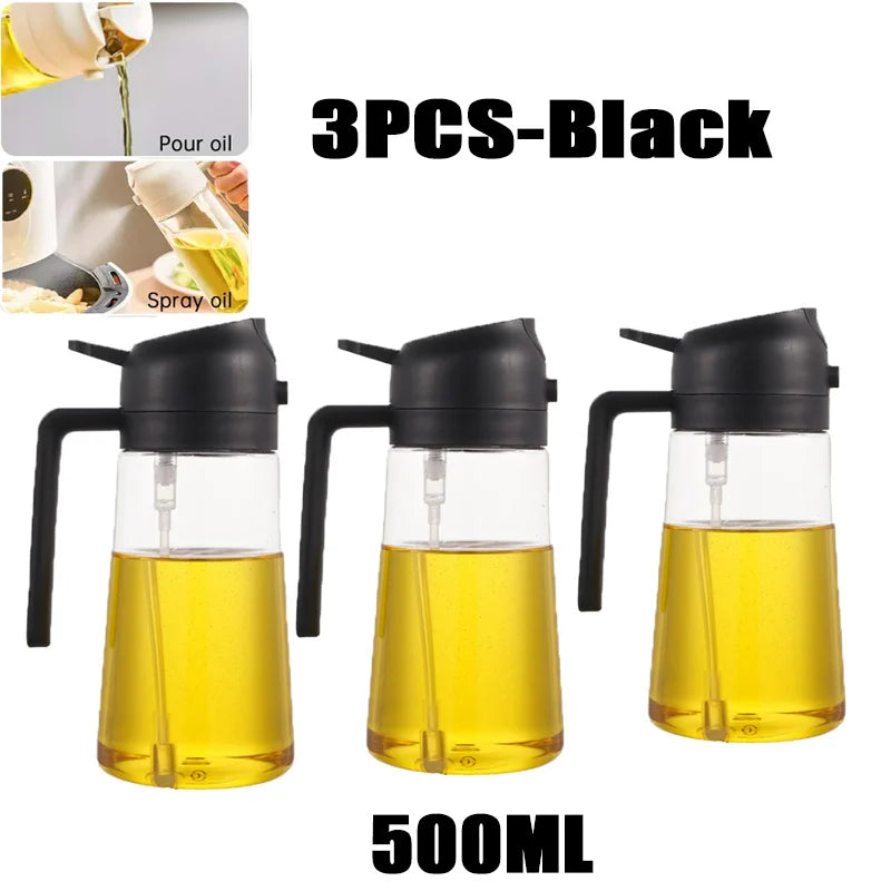 200/300/500ml Oil Spray Bottle BBQ Cooking Olive Oil Sprayer Plastic Baking Oil Spray Empty Bottle Vinegar Bottle Or  Oil brush.