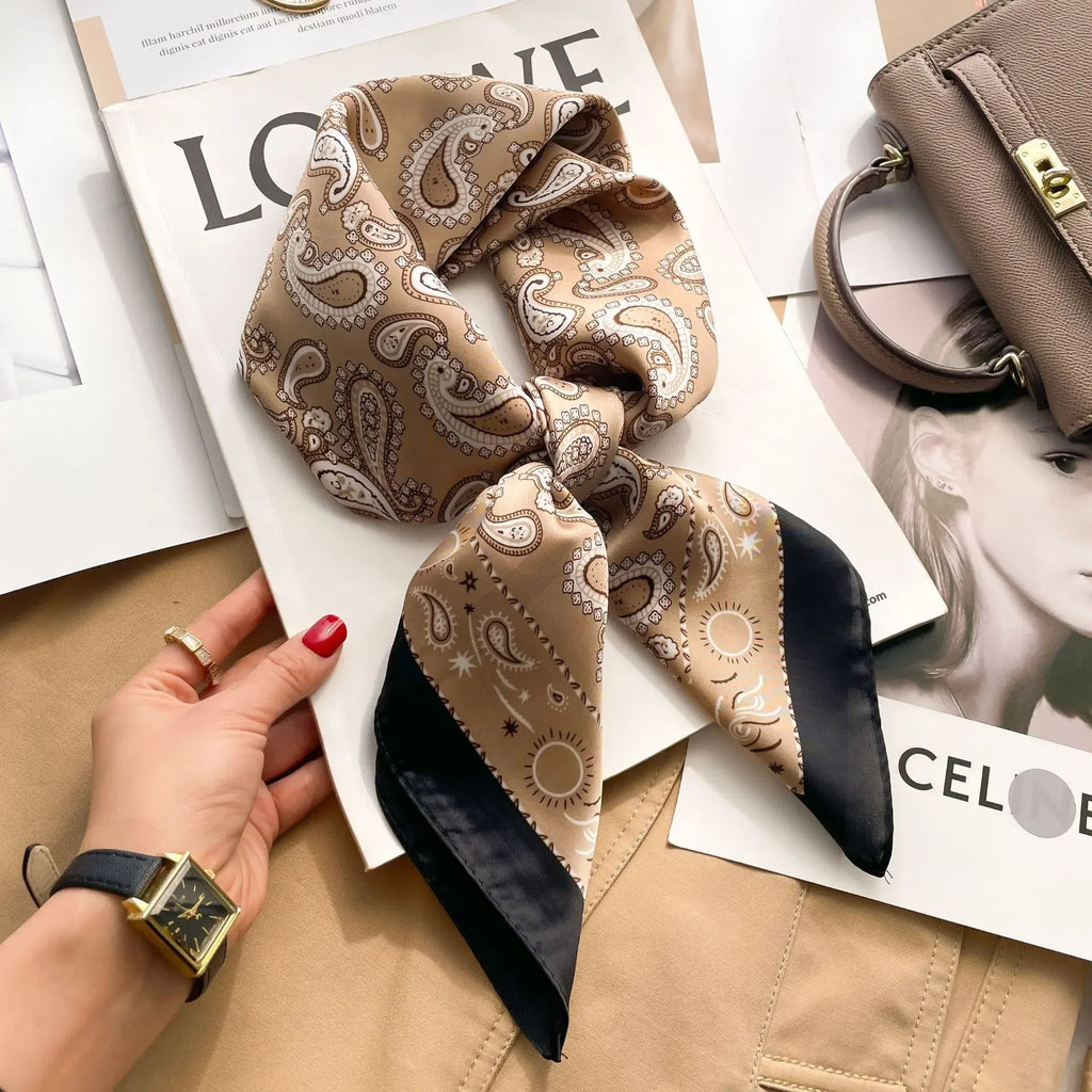 New Silk Scarf Neckerchief Women's Silk Square Scarf Purse Luxury Scarf for Women Designer Silk Headscarf SJ01.