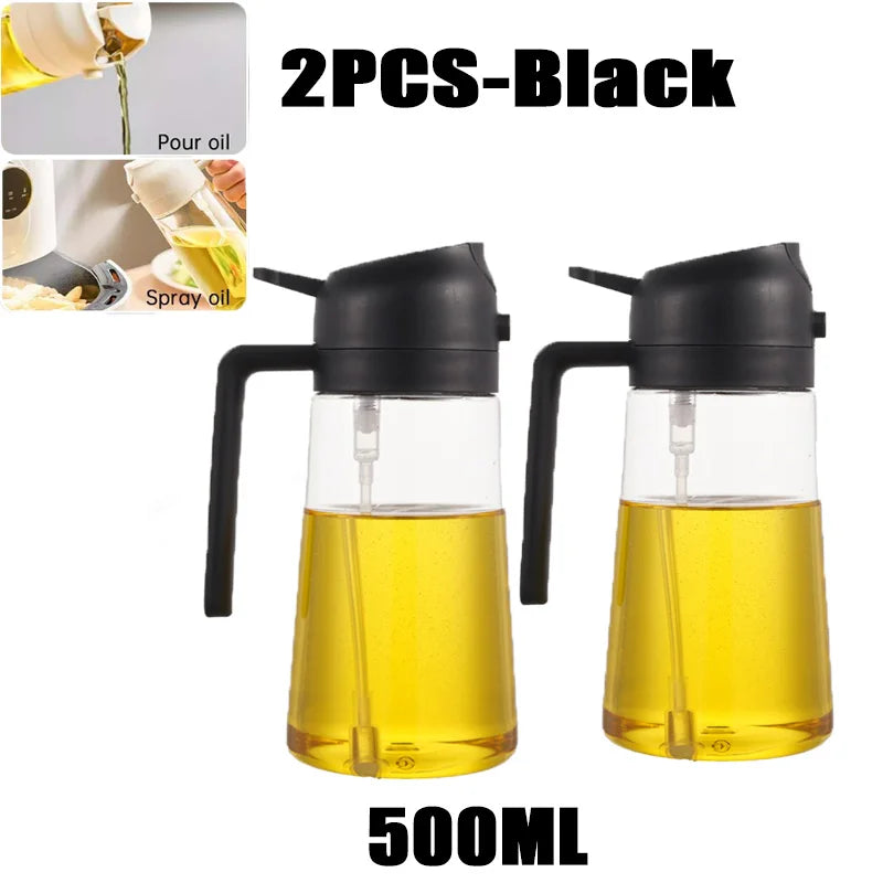 200/300/500ml Oil Spray Bottle BBQ Cooking Olive Oil Sprayer Plastic Baking Oil Spray Empty Bottle Vinegar Bottle Or  Oil brush.
