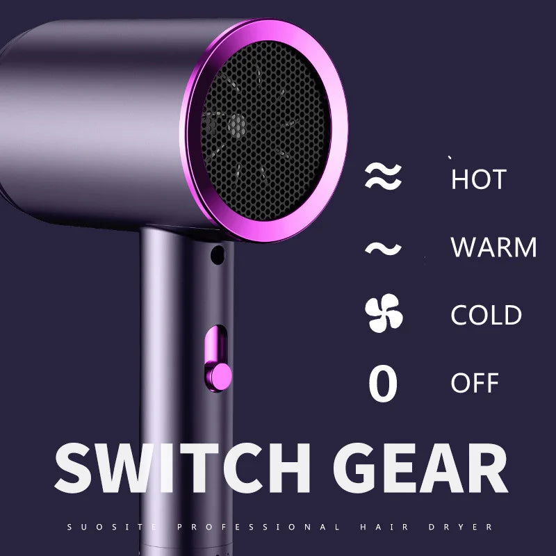 Hair Dryer High-Power Blue Light Negative Ion Ultra Silent Hair Care Quick Dry Home Powerful Constant Anion Electric Hair Dryer.