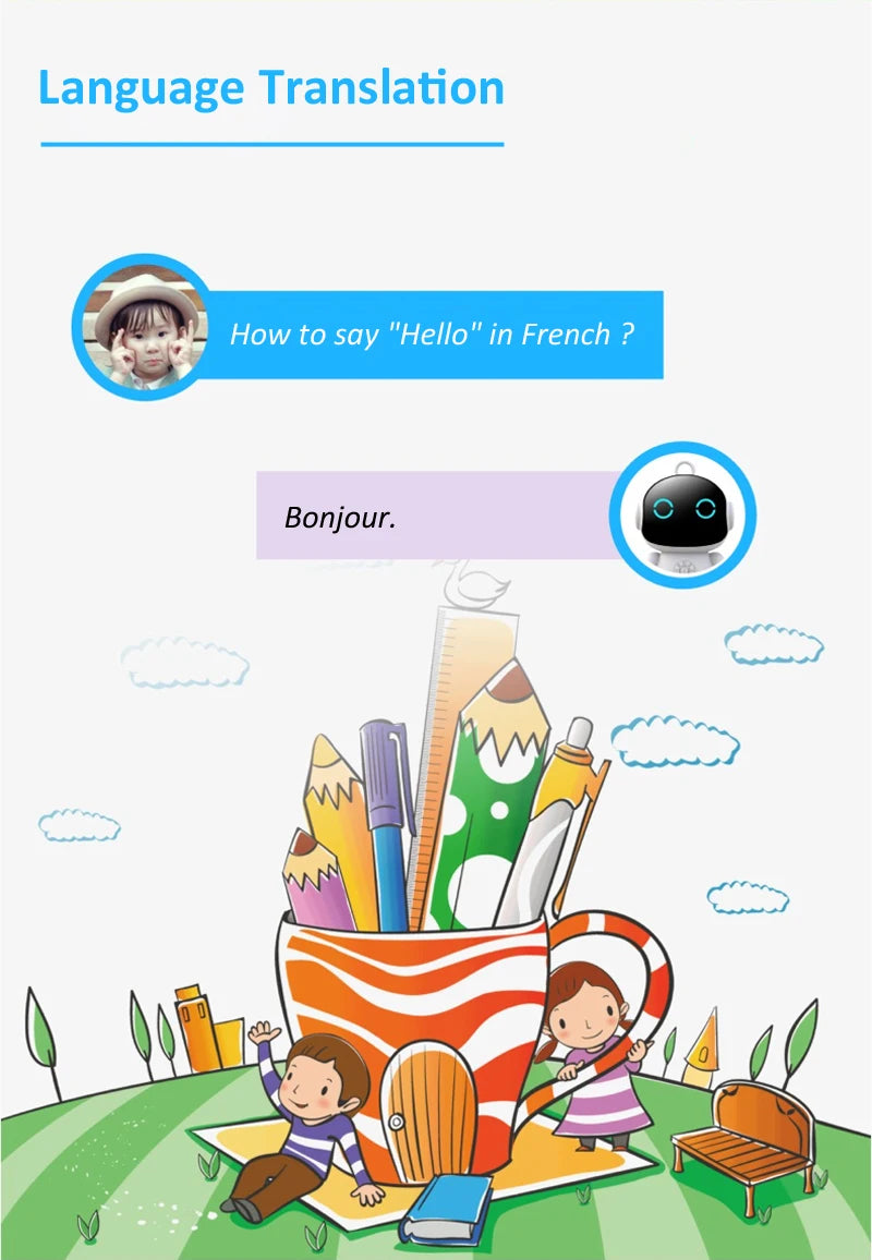 Robot Éducatif Interactif pour Enfants — Apprentissage Intelligent, WiFi 🎓