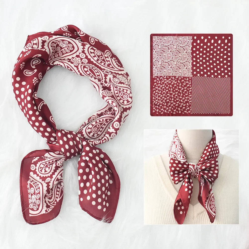 New Silk Scarf Neckerchief Women's Silk Square Scarf Purse Luxury Scarf for Women Designer Silk Headscarf SJ01.