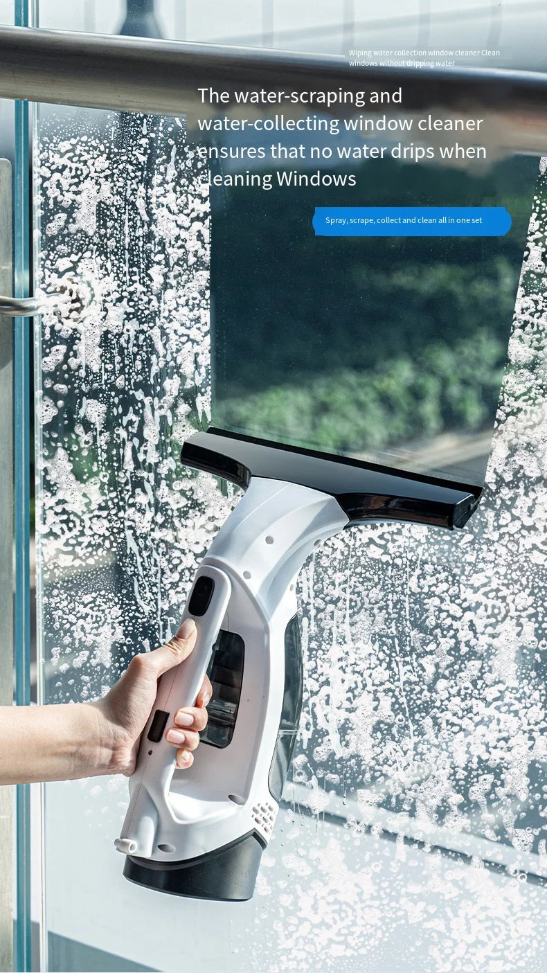 Multifunctional Electric Cordless Window Cleaner Machine White Cordless Rechargeable Automatic Portable Glass Cleaner Tools.