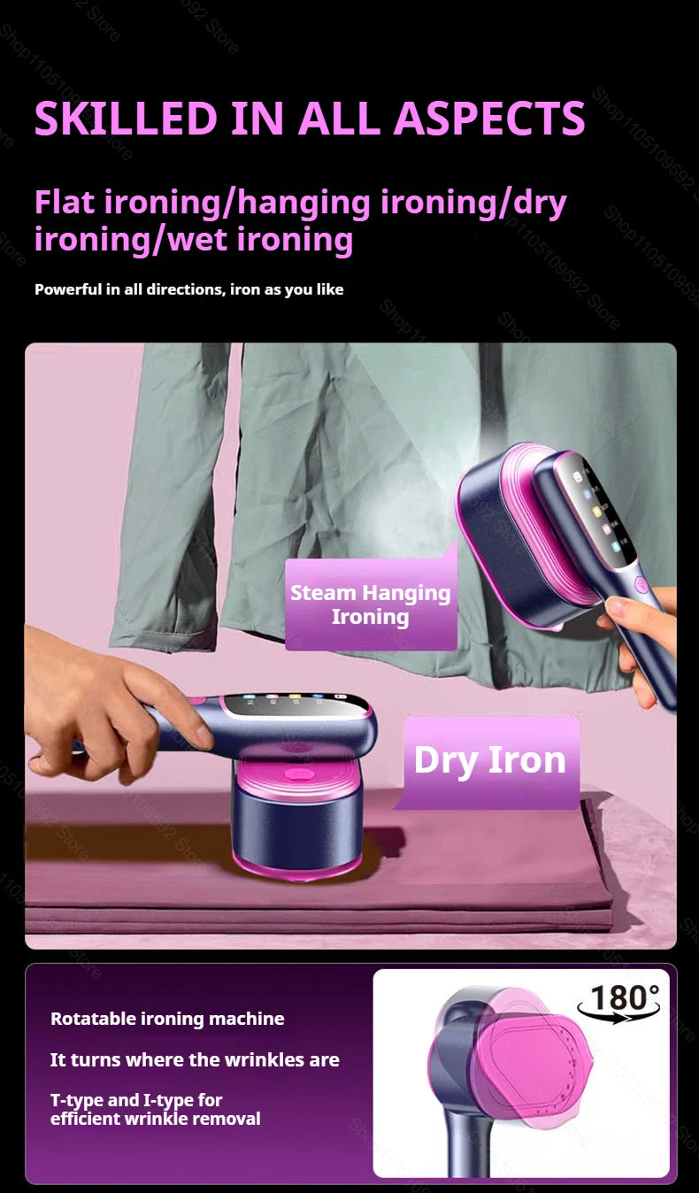NEW Handheld Steam Iron Garment Steamer Portable Mini for Clothes Fast Heating Travel Garment Fabric Press Machine with Home.