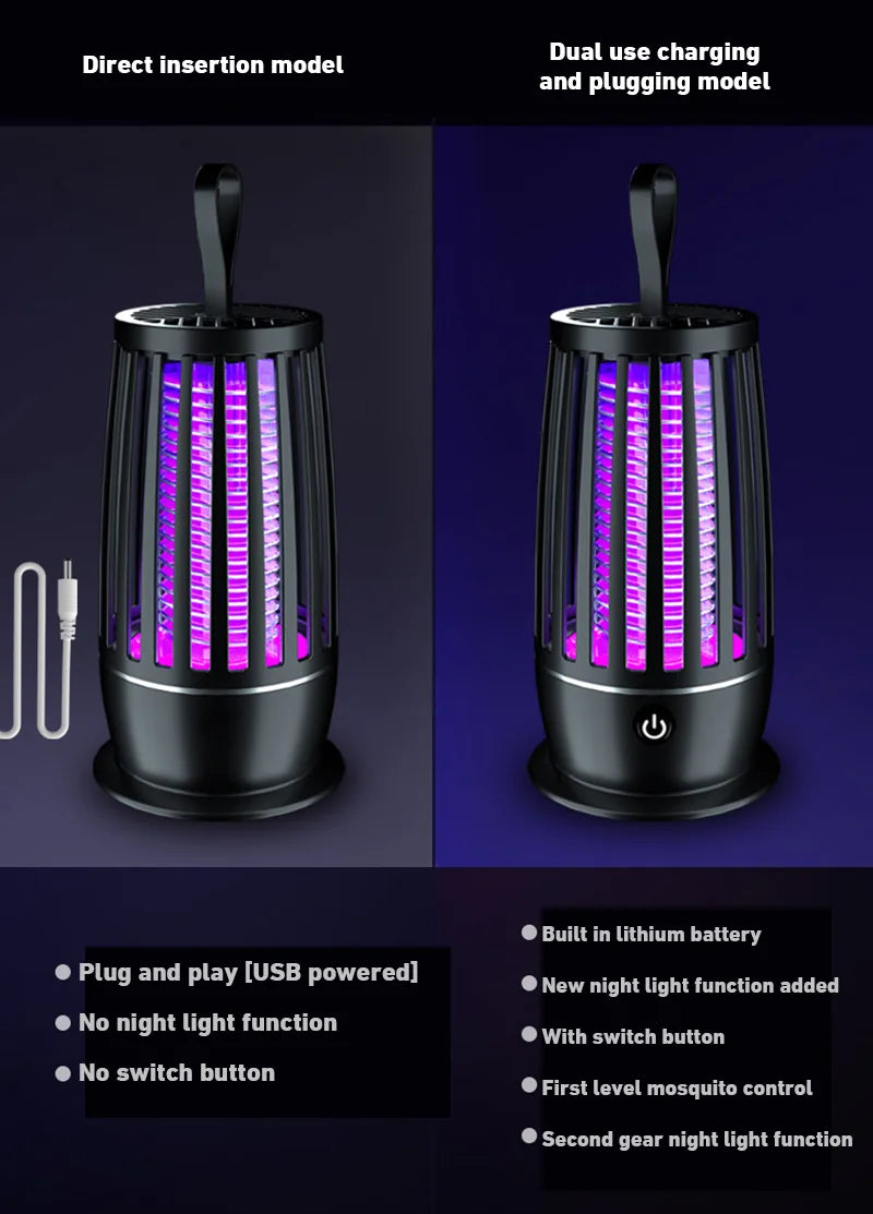 Lampe Anti-Moustiques Pro 4000mAh — Zéro Piqûres, Zéro Bruit 🌙