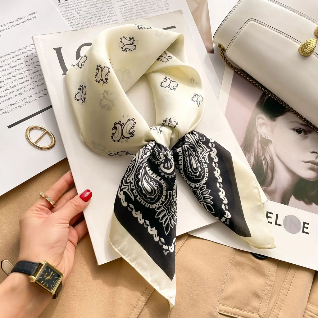 New Silk Scarf Neckerchief Women's Silk Square Scarf Purse Luxury Scarf for Women Designer Silk Headscarf SJ01.
