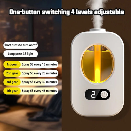Automatic Diffuser Aromatherapy Machine Air Fragrance Air Freshener Toilet Bathroom Aroma Essential Oil Dispenser Humidifier.