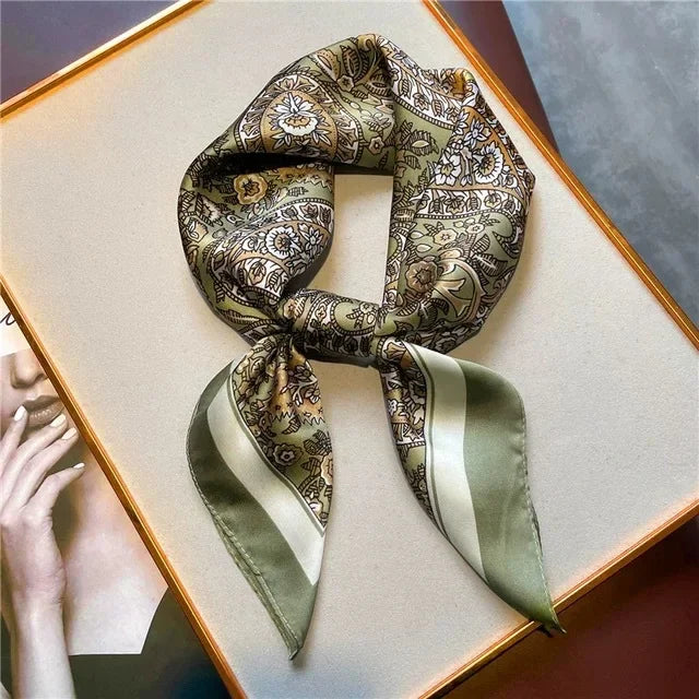 New Silk Scarf Neckerchief Women's Silk Square Scarf Purse Luxury Scarf for Women Designer Silk Headscarf SJ01.