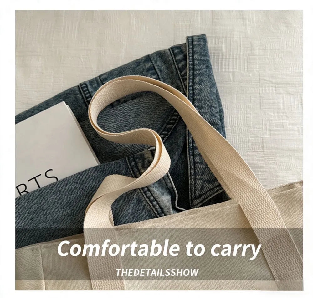 Homefish Capacity Canvas Tote Bags for Work Commuting Carrying Bag College Style Student Outfit Book Shoulder Bag Shopping Bag.