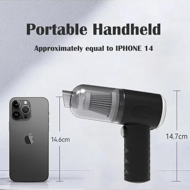9000Pa Wireless Car Vacuum Cleaner USB Charging 1200mAh Portable Cleaning Appliance Mini Wet and Dry Vacuum Cleaner Household.