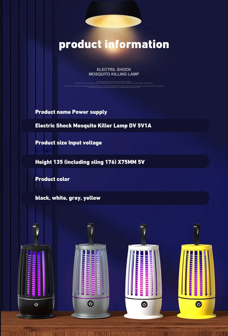 Lampe Anti-Moustiques Pro 4000mAh — Zéro Piqûres, Zéro Bruit 🌙