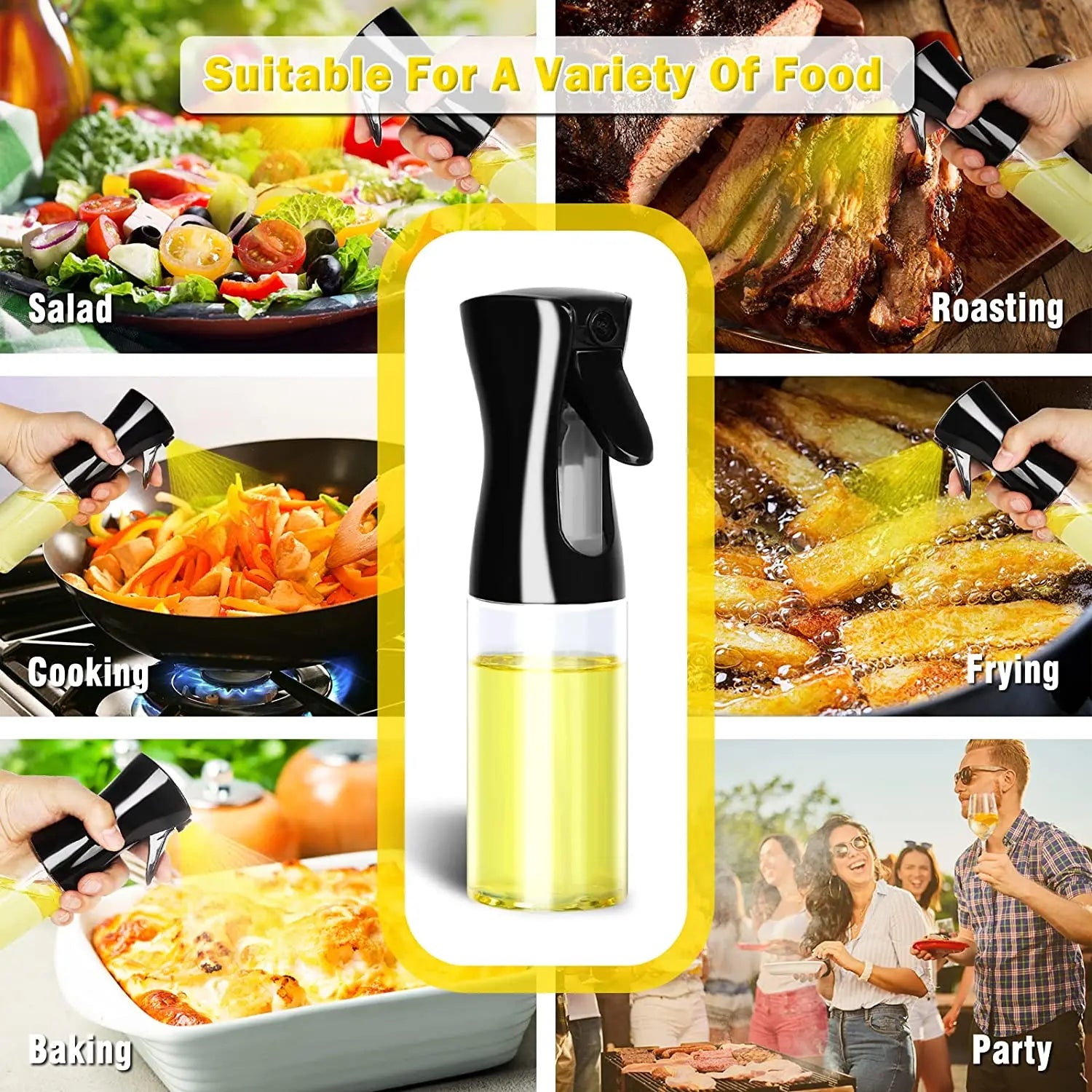 200/300/500ml Oil Spray Bottle BBQ Cooking Olive Oil Sprayer Plastic Baking Oil Spray Empty Bottle Vinegar Bottle Or  Oil brush.
