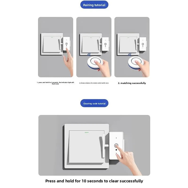Charging Intelligence Wireless Control Light Switch Off Tool Automatic Button Indoor Light remote Switch  Portable Smart Control.