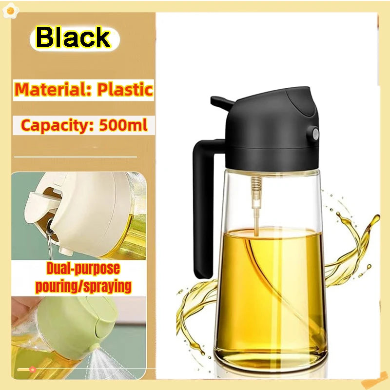 200/300/500ml Oil Spray Bottle BBQ Cooking Olive Oil Sprayer Plastic Baking Oil Spray Empty Bottle Vinegar Bottle Or  Oil brush.