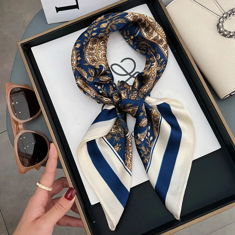New Silk Scarf Neckerchief Women's Silk Square Scarf Purse Luxury Scarf for Women Designer Silk Headscarf SJ01.