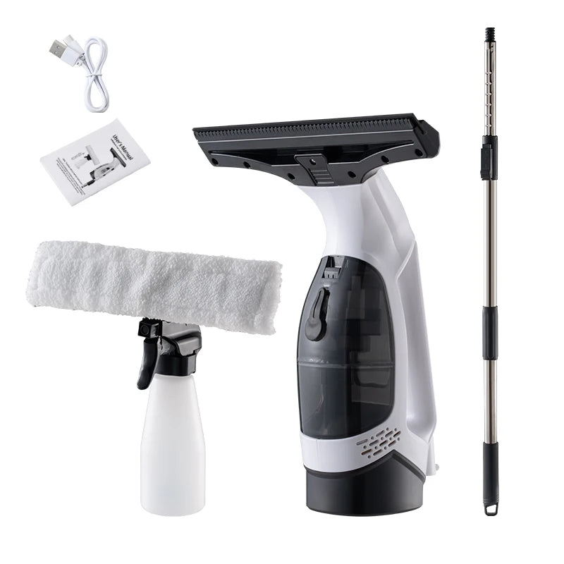 Multifunctional Electric Cordless Window Cleaner Machine White Cordless Rechargeable Automatic Portable Glass Cleaner Tools.