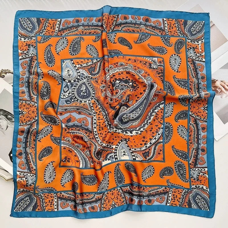 New Silk Scarf Neckerchief Women's Silk Square Scarf Purse Luxury Scarf for Women Designer Silk Headscarf SJ01.