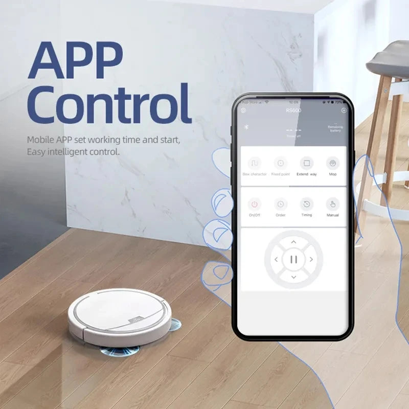 New Wireless Smart Vacuum Cleaner App Control Wet And Dry Floor Sweep 2800PA Suction Super Quiet Mopping Machine Cleaning Robot.