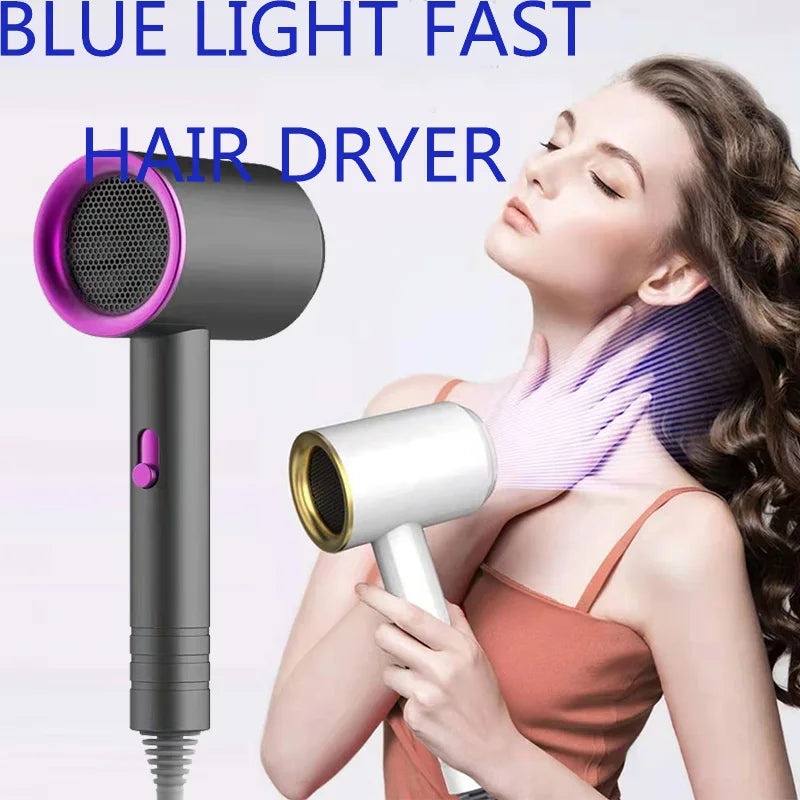 Hair Dryer High-Power Blue Light Negative Ion Ultra Silent Hair Care Quick Dry Home Powerful Constant Anion Electric Hair Dryer.