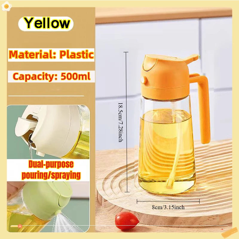 200/300/500ml Oil Spray Bottle BBQ Cooking Olive Oil Sprayer Plastic Baking Oil Spray Empty Bottle Vinegar Bottle Or  Oil brush.