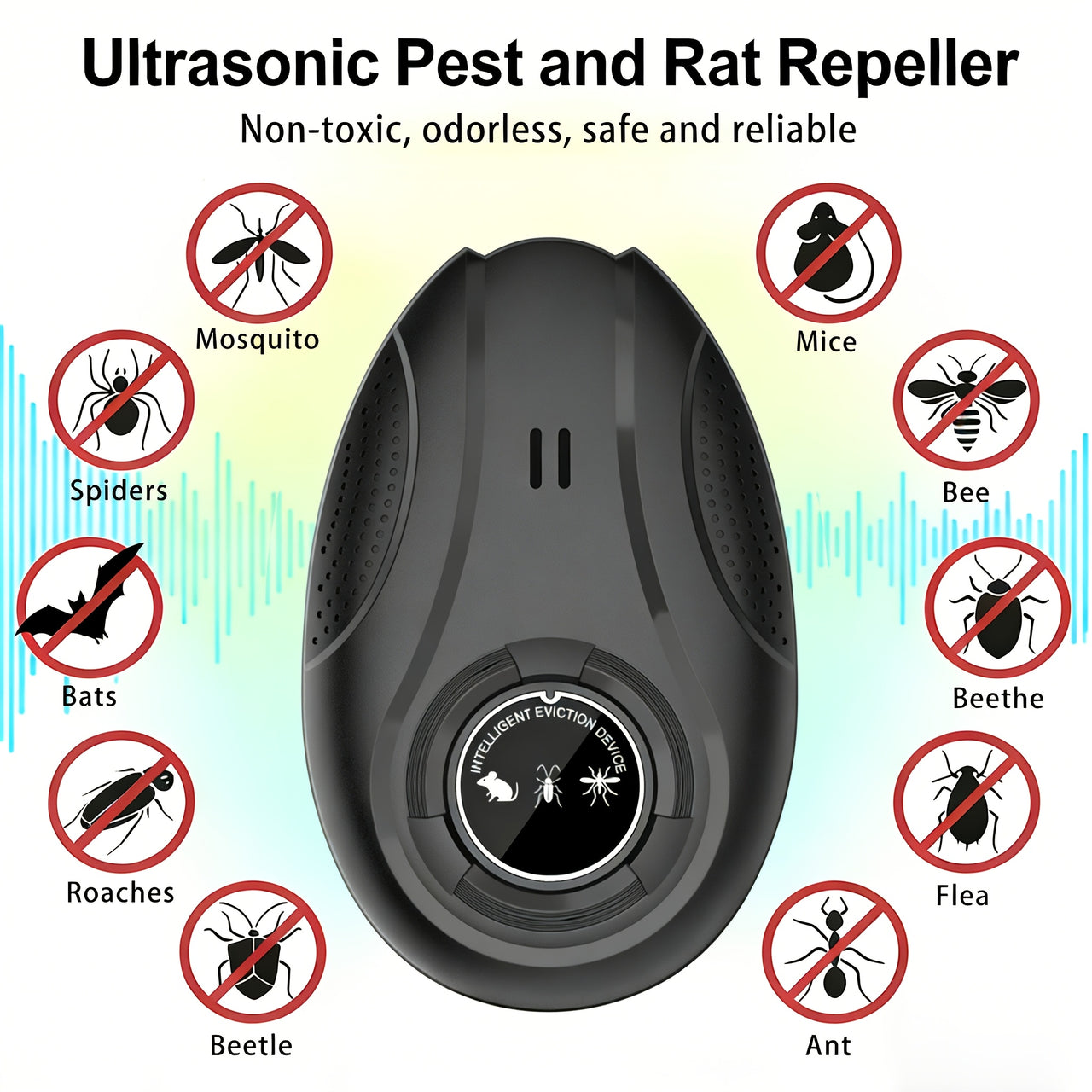 Répulsif Ultrasonique Anti-Nuisibles et Anti-Rongeurs – Protection 24h/24 Sans Produits Chimiques